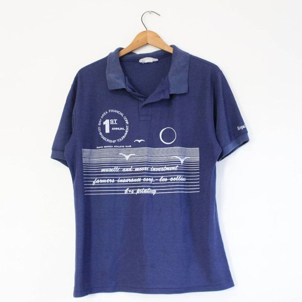Vintage Santa Monica California Athletic Club Tournament Polo Shirt XL